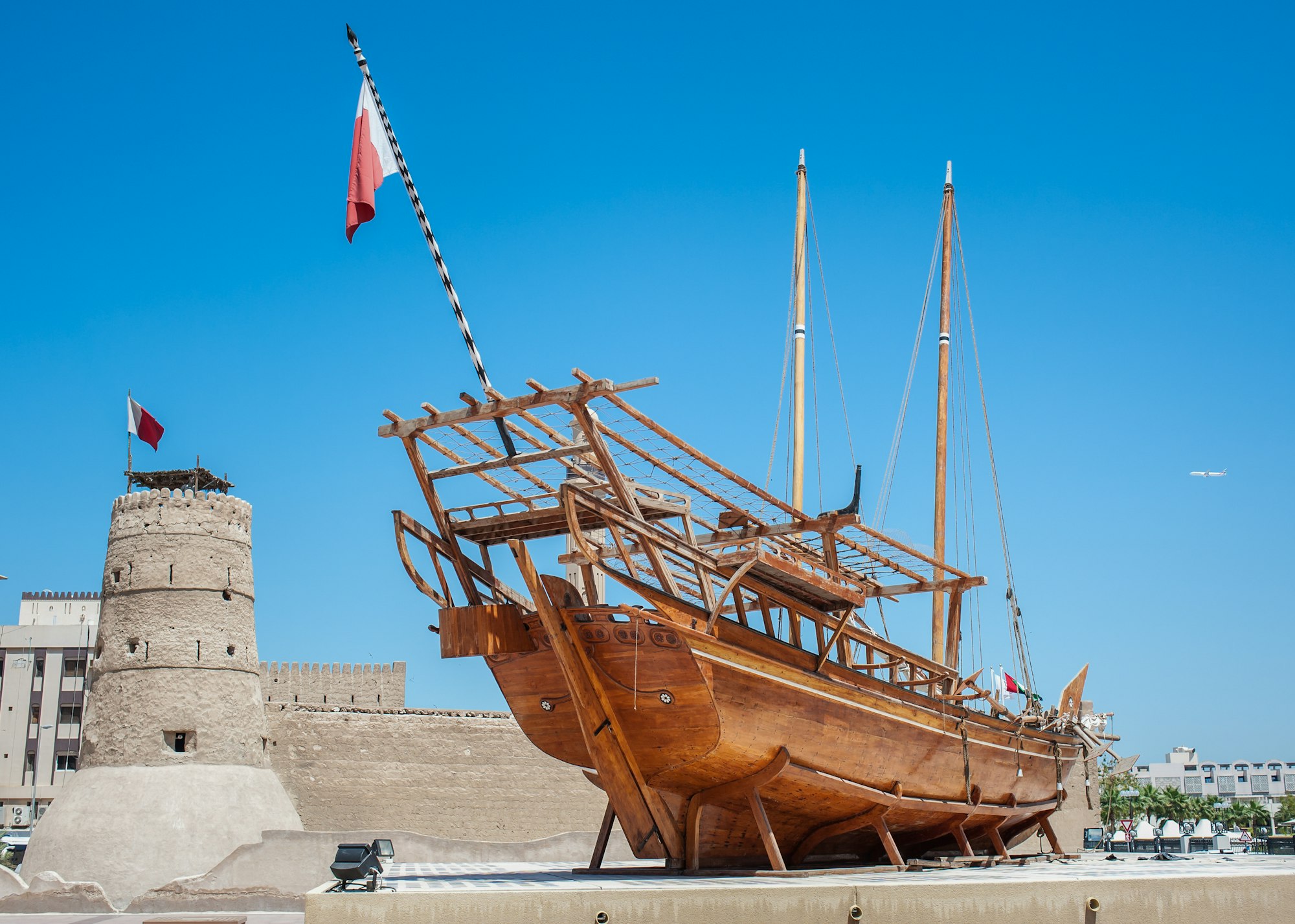 Arabic Dhow in Dubai historical museum.