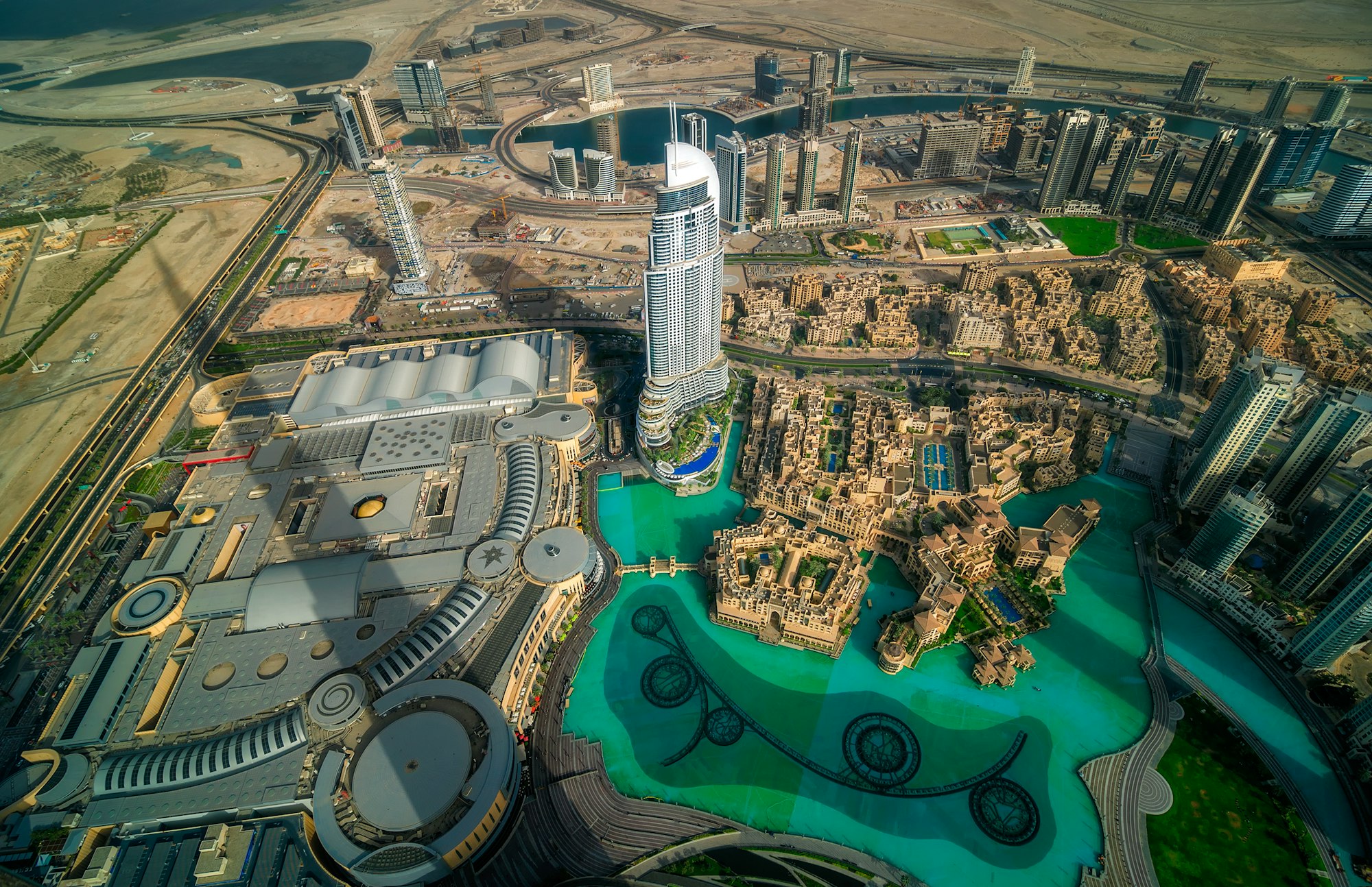 Dubai downtown view by sunset, Dubai, United Arab Emirates