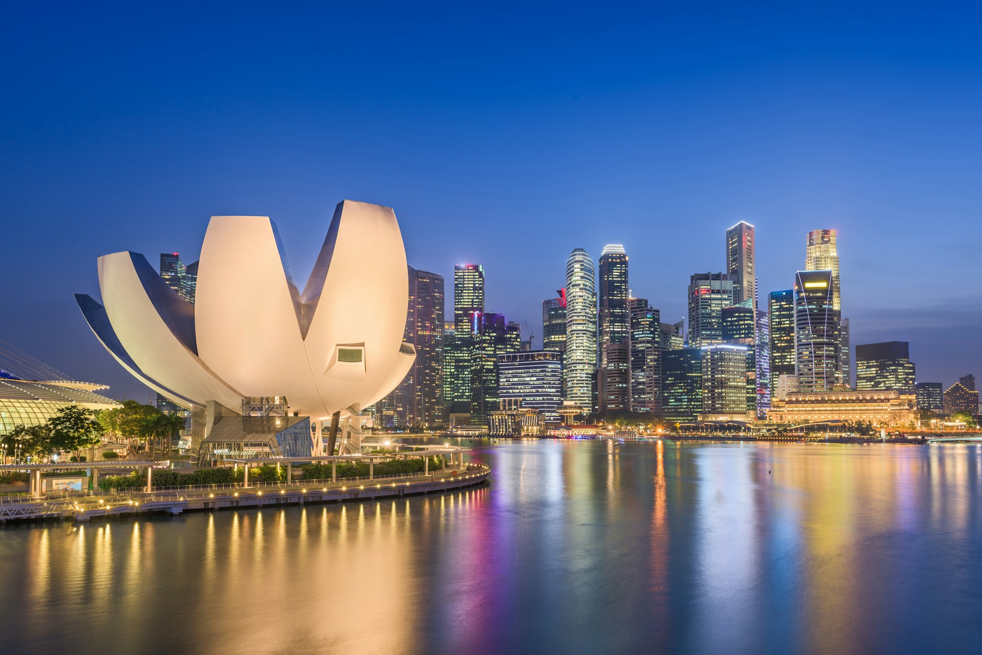 Singapore city skyline on the marina.