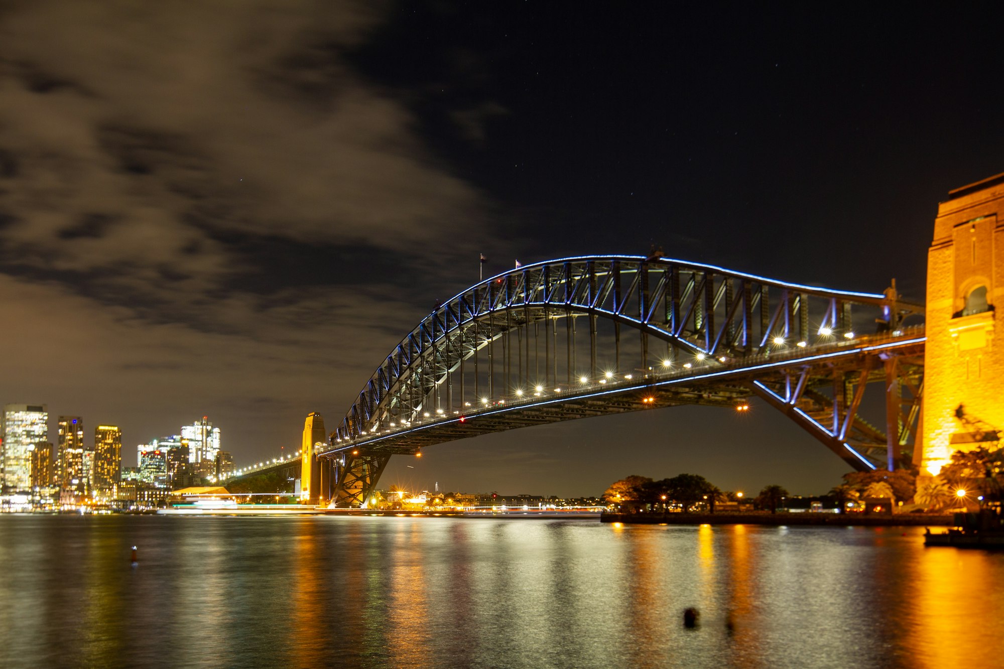 View of Sydney Harbour Bridge at night time