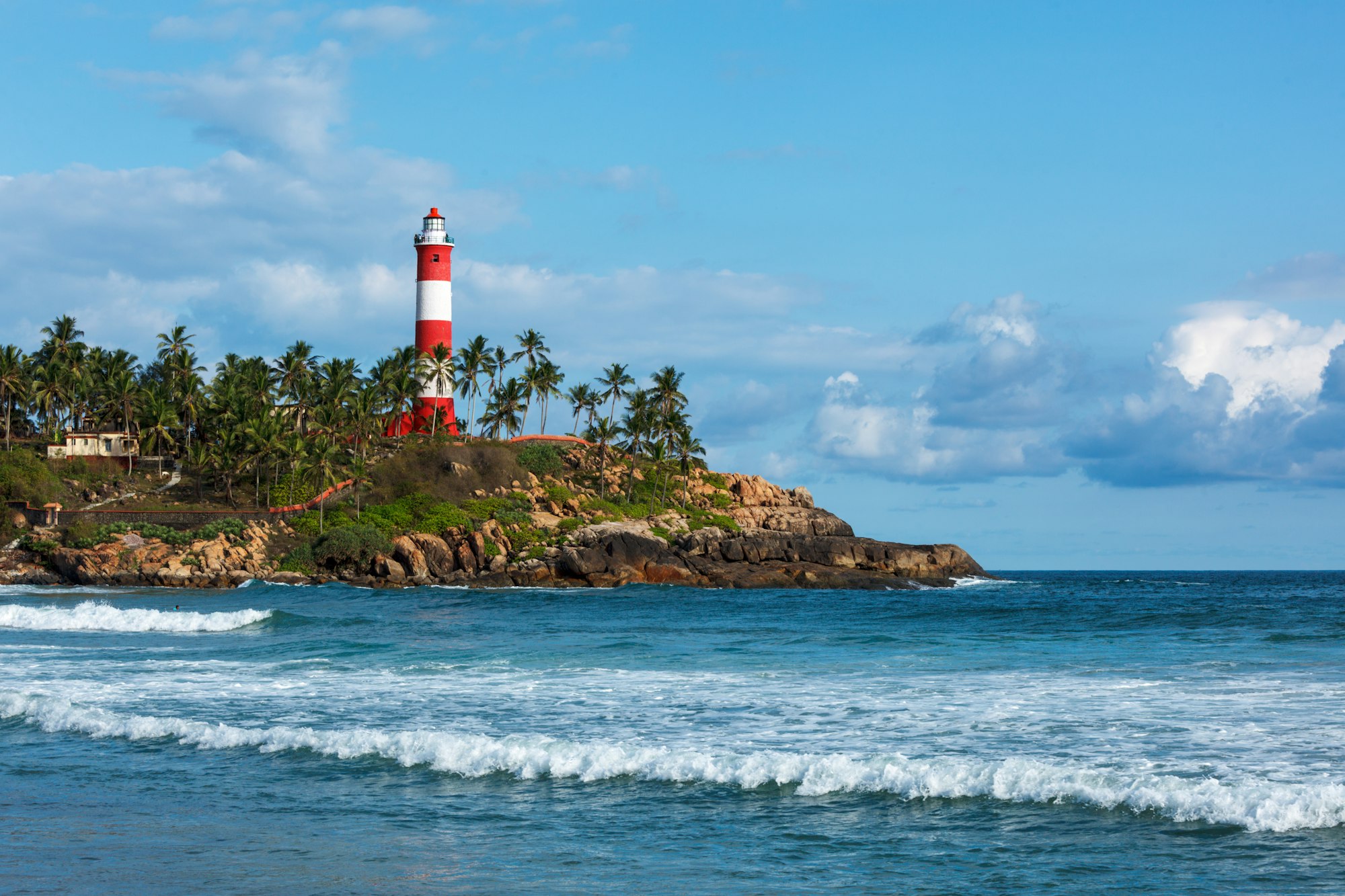 Kovalam (Vizhinjam) lighthouse. Kerala, India_4 Nights 5 Days Madurai Rameshwaram Kanyakumari Kovalam Tour Packages