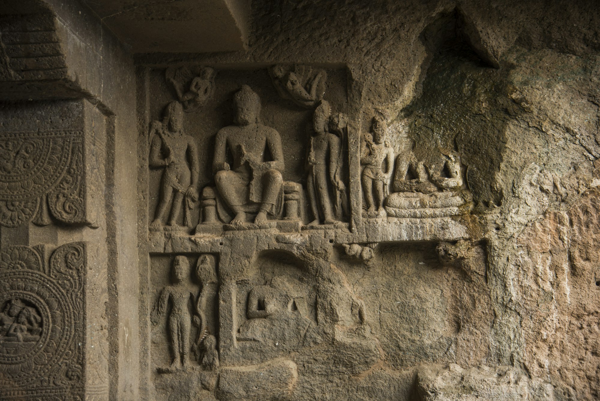 Statue of lord Buddha in Aurangabad Caves, India